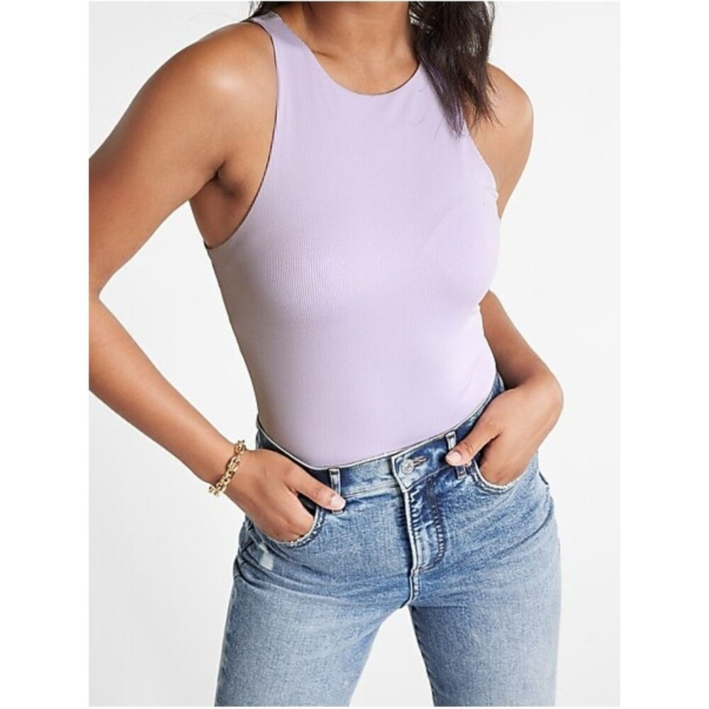 Express Lavender Ribbed Bodysuit